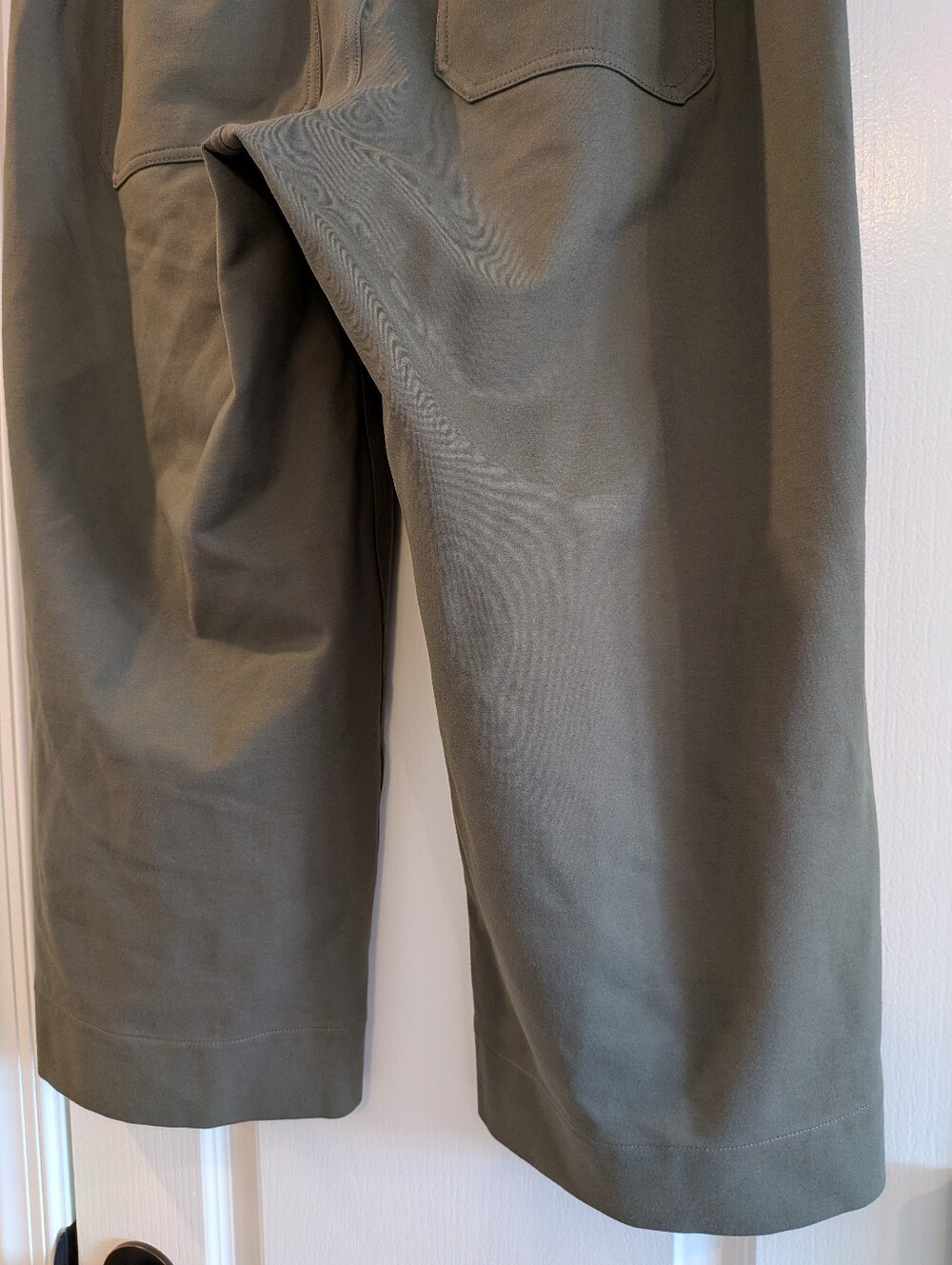 Anthropologie Maeve Colette Wide Leg Cropped Pants Olive Green Size 16 - Picture 11 of 14